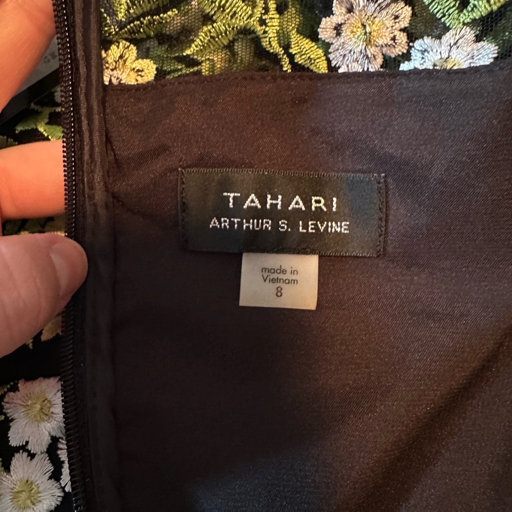 Tahari ASL Black and Gold Floral Dress - Picture 15 of 16